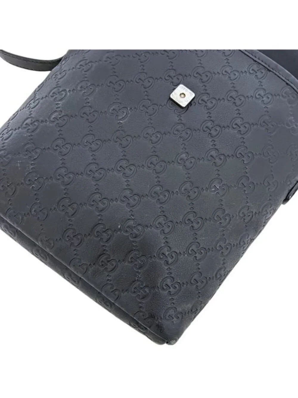 Gucci Shoulder Bag Guccissima Line Leather Black